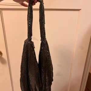 Elegant Silver Mesh Women's Bag
